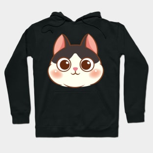 Cartoon cute cat face Hoodie